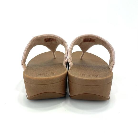 Fitflop Lulu Thong-Toe Sandal/Flip Flop Size 10 Rose Gold Arch Support Cushioned - Picture 5 of 16